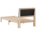 vidaXL Cadre de lit Marron et taupe 100 x 200 cm Bois massif en pin