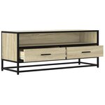 vidaXL Meuble TV chêne sonoma 100x34 5x40cm bois d'ingénierie et métal