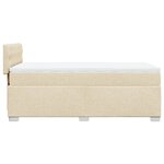 vidaXL Sommier à lattes de lit avec matelas Crème 100x200 cm Tissu