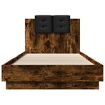 vidaXL Cadre de lit sans matelas chêne fumé 100x200 cm