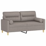vidaXL Canapé 2 places avec oreillers décoratifs taupe 140 cm tissu