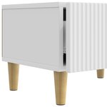 vidaXL Meuble TV Blanc brillant 147 x 34 5 x 30 cm Bois d'ingénierie