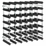 vidaXL Casier à bouteilles pour 42 bouteilles Noir Bois de pin solide