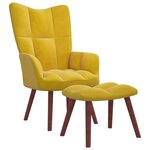 vidaXL Chaise de relaxation avec repose-pied Jaune moutarde Velours