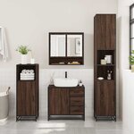 vidaXL Ensemble de meubles de salle de bain 4 Pièces chêne marron