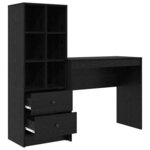 vidaXL Bureau avec rangement 2 Pièces Chêne noir 90 x 40 x 76 cm
