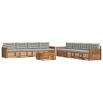 vidaXL Ensemble de canapés d'extérieur 9 pc Gris Naturel et Clair