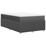 vidaXL Sommier à lattes de lit avec matelas gris foncé 120x190cm tissu