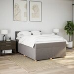 vidaXL Sommier à lattes de lit avec matelas Taupe 140x190 cm Tissu