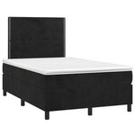vidaXL Sommier à lattes de lit avec matelas noir 120x190 cm velours