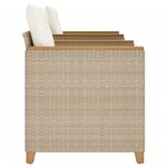 vidaXL Ensemble de bistro 3 Pièces coussins beige résine tressée acacia