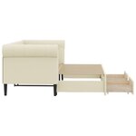 vidaXL Lit de jour avec gigogne et tiroirs sans matelas crème 90x200cm