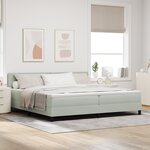 Lit à sommier Box avec matelas Gris clair 200x200 cm Velours
