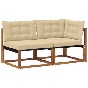 vidaXL 7 pc Canapé d’extérieur milieu et coin Bois d'Acacia Massif
