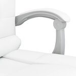 vidaXL Fauteuil de massage inclinable de bureau Blanc Similicuir