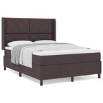 vidaXL Lit à ressorts avec matelas Marron foncé 160 x 200 cm tissu