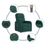 vidaXL Fauteuil de massage inclinable Vert foncé Tissu