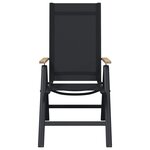 vidaXL Chaises de jardin inclinables 2 Pièces Noir 58 x 73 x 111 5 cm