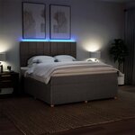 vidaXL Sommier à lattes de lit avec matelas Taupe 180x200 cm Tissu