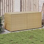 vidaXL Boîte de rangement de jardin mélange beige 283L résine tressée