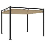 vidaXL Tonnelle de jardin avec toit rétractable taupe 3x3 m acier