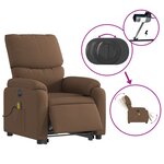 vidaXL Fauteuil inclinable de massage électrique Marron Tissu