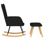 vidaXL Chaise à bascule avec repose-pied Noir Tissu