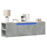 vidaXL Meuble TV mural avec lumières LED gris béton 135x31x39 5 cm