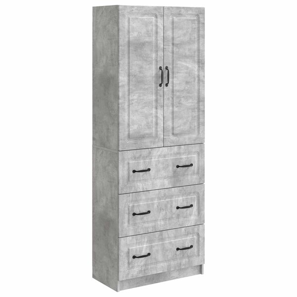 vidaXL Ensemble de Meubles 2 Pièces Gris béton 66 x 34 5 x 87 cm