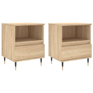 vidaXL Tables de chevet 2 Pièces chêne sonoma 40x35x50 cm bois ingénierie