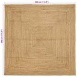 vidaXL Tapis de zone Beige 300 x 300 cm Jute