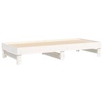 vidaXL Lit coulissant Blanc 2x(100x200) cm Bois de pin massif