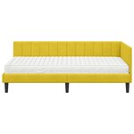 vidaXL Cadre de lit d'angle avec matelas Jaune 100 x 200 cm Velours