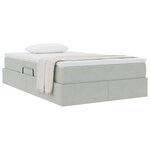 vidaXL Lit avec rangement et matelas Gris clair 120 x 190 cm Velours