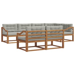 vidaXL Ensemble de canapés d'extérieur 8 pc Naturel et gris clair
