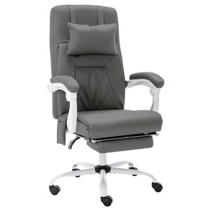 Chaise fauteuil siège de bureau informatique étude de massage similicuir gris 02_0024010