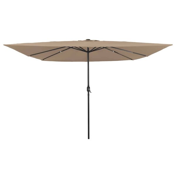 vidaXL Parasol de jardin Taupe 295 x 295 x 245 cm Polyester et Acier