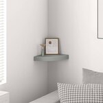 vidaXL Étagère d'angle flottante gris 25x25x3 8 cm MDF