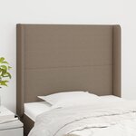 vidaXL Tête de lit avec oreilles Taupe 93x16x118/128 cm Tissu