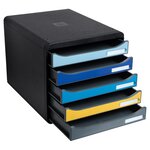 Module De Classement Big Box Plus 5 Tiroirs Bee Blue - Couleurs Assorties - Exacompta