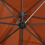 vidaXL Parasol de jardin en porte-à-faux avec mât et lumières LED