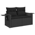 vidaXL Salon de jardin 8 Pièces avec coussins noir résine tressée