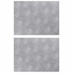 vidaXL Plaques à damier 2 Pièces Argent 40 x 30 cm Aluminium