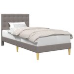 vidaXL Cadre de lit avec tête de lit Taupe 90 x 190 cm Tissu