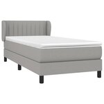 vidaXL Sommier à lattes de lit et matelas Gris clair 90x190 cm Tissu