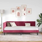 vidaXL Cadre de lit d'angle Bordeaux 90 cm x 200 cm Velours