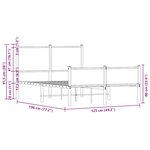 vidaXL Cadre de lit en métal sans matelas chêne fumé 120x190 cm