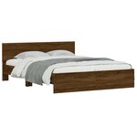 vidaXL Cadre de lit avec tête de lit et LED chêne marron 150x200 cm