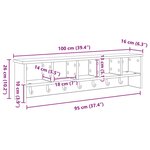 vidaXL Porte-manteau mural avec étagère Sonoma gris 100 x 16 x 26 cm