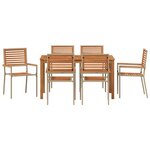 vidaXL Ensemble de salle à manger pour jardin 7 Pièces Beige Poly rotin